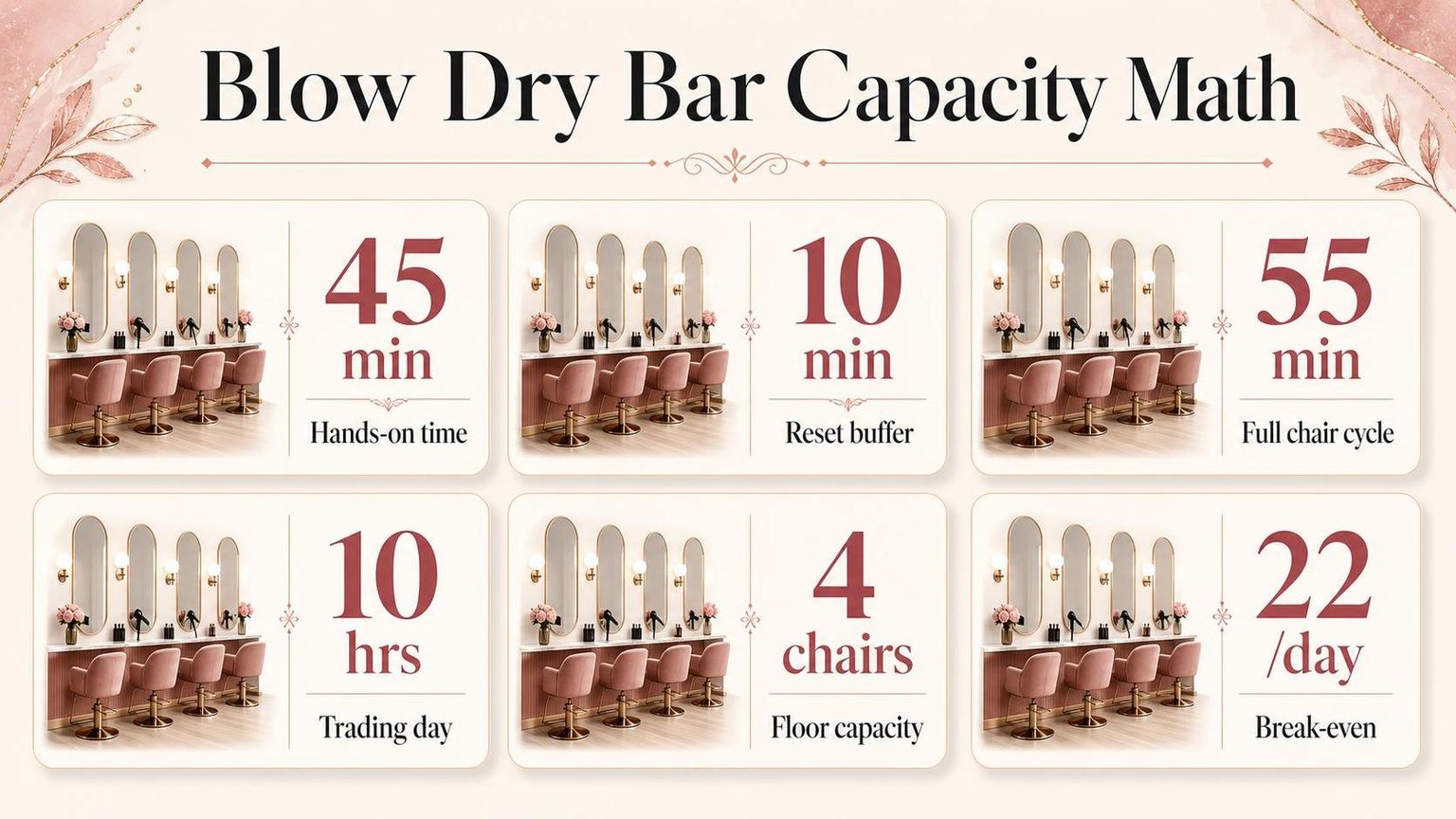 Blow Dry Bar Capacity Math — the key figures from this guide at a glance