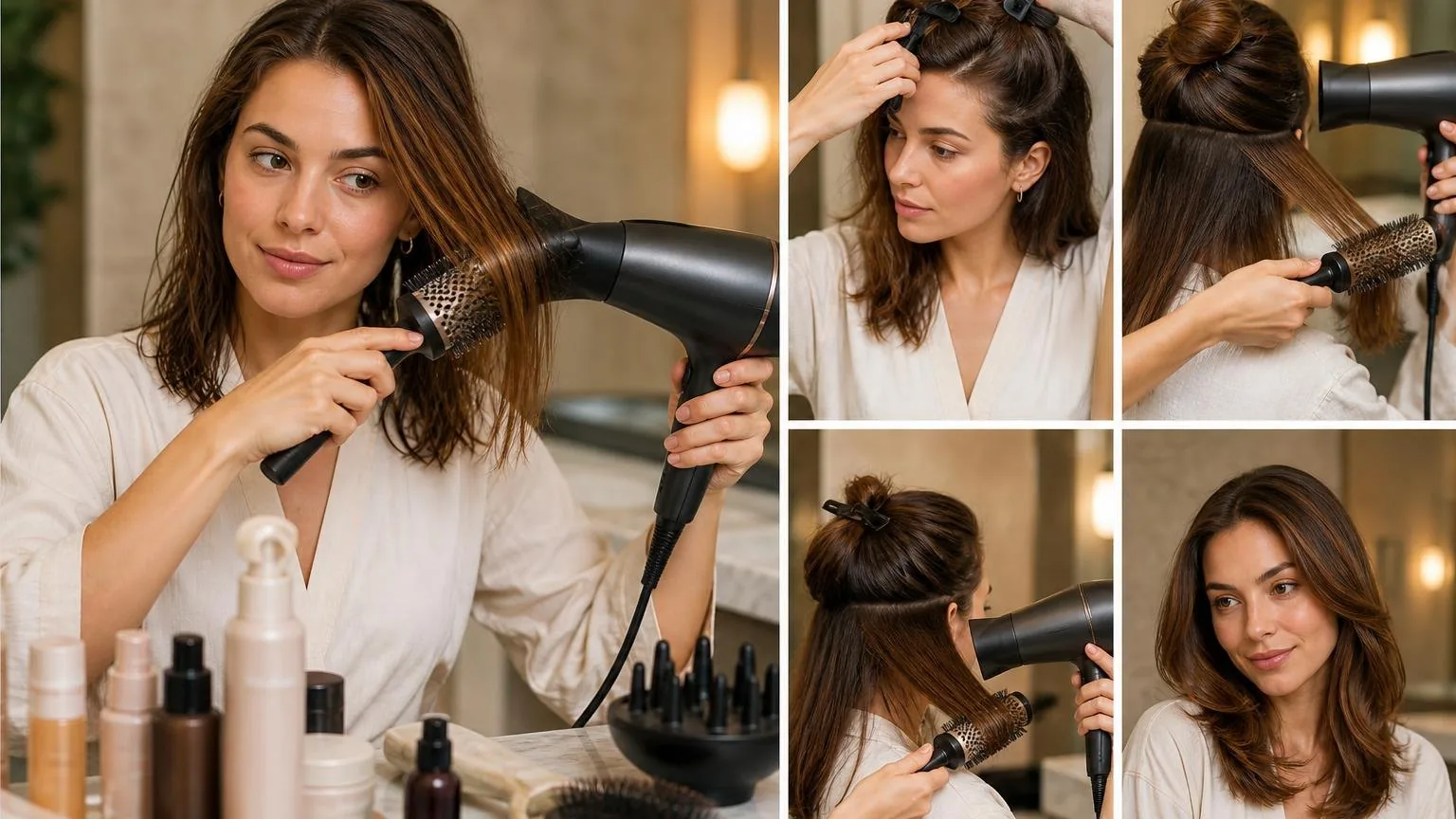 How to blow dry your hair at home, step by step