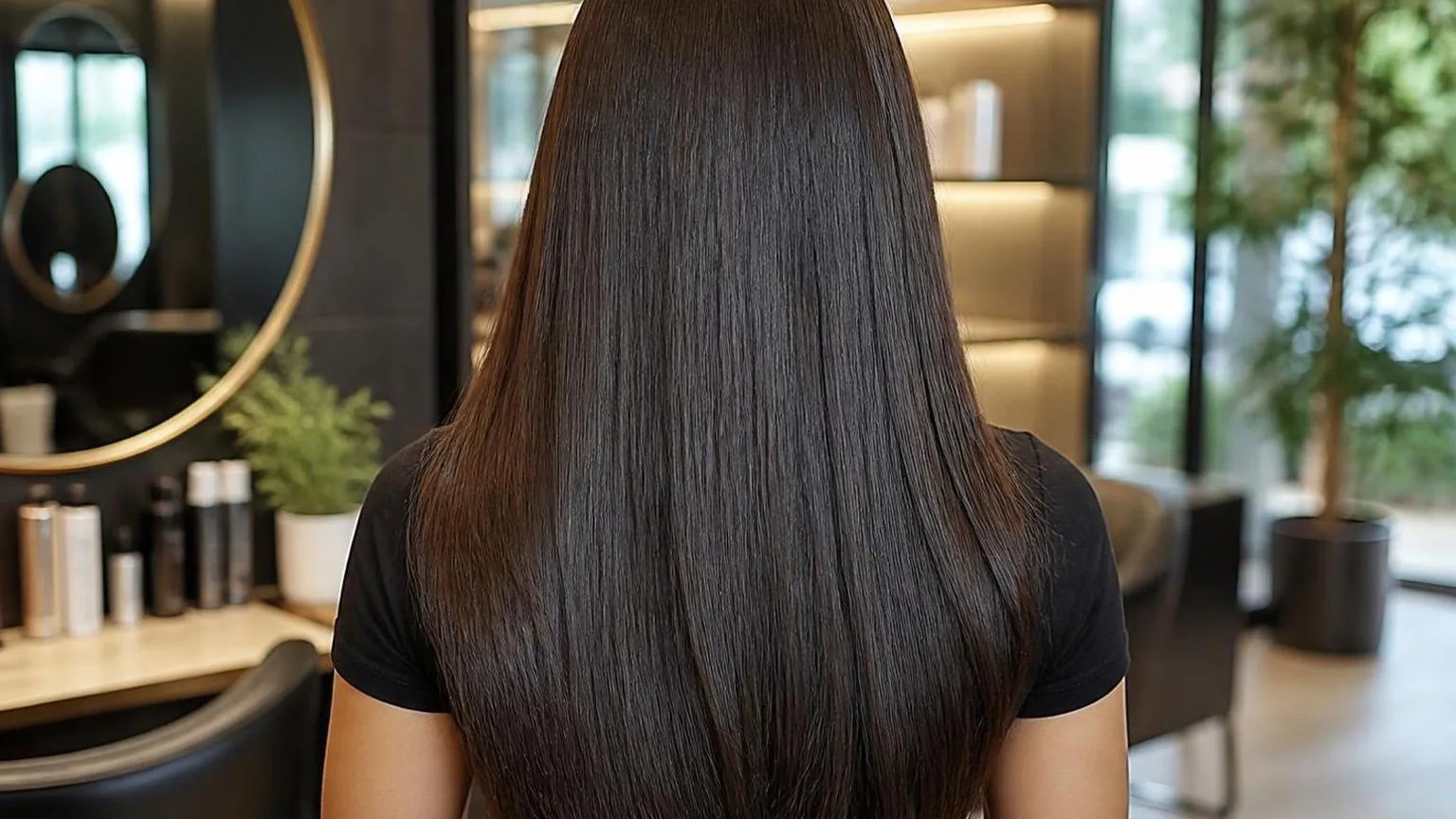 Step-by-step sectioning at the nape, close-up, shown close up