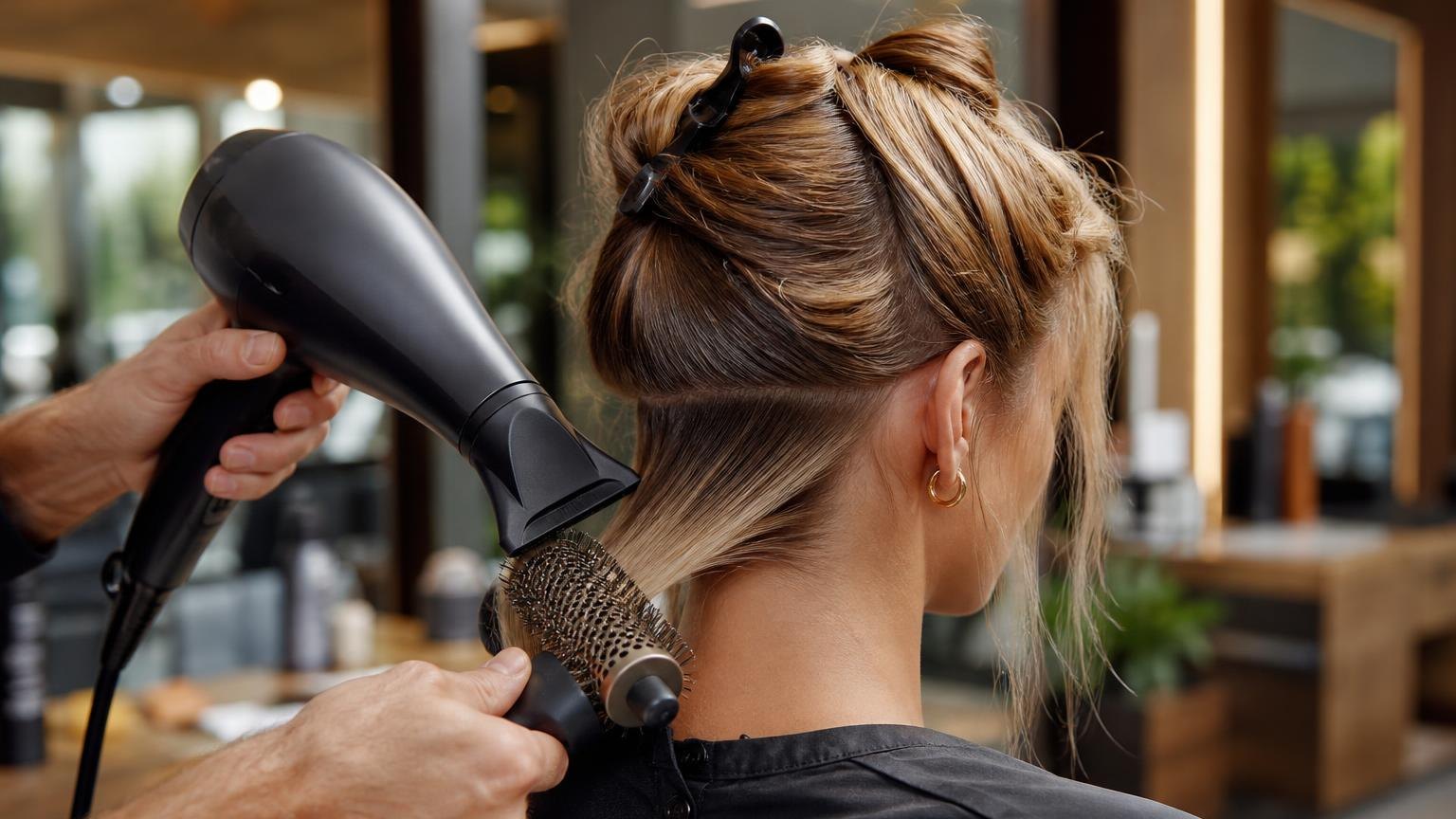 Blow drying fine hair for volume that holds — shown step by step in this guide