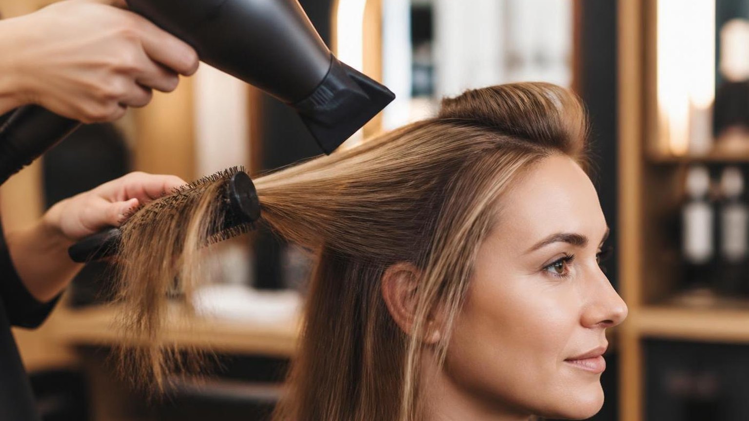 Blow drying fine hair for volume that holds — shown step by step in this guide
