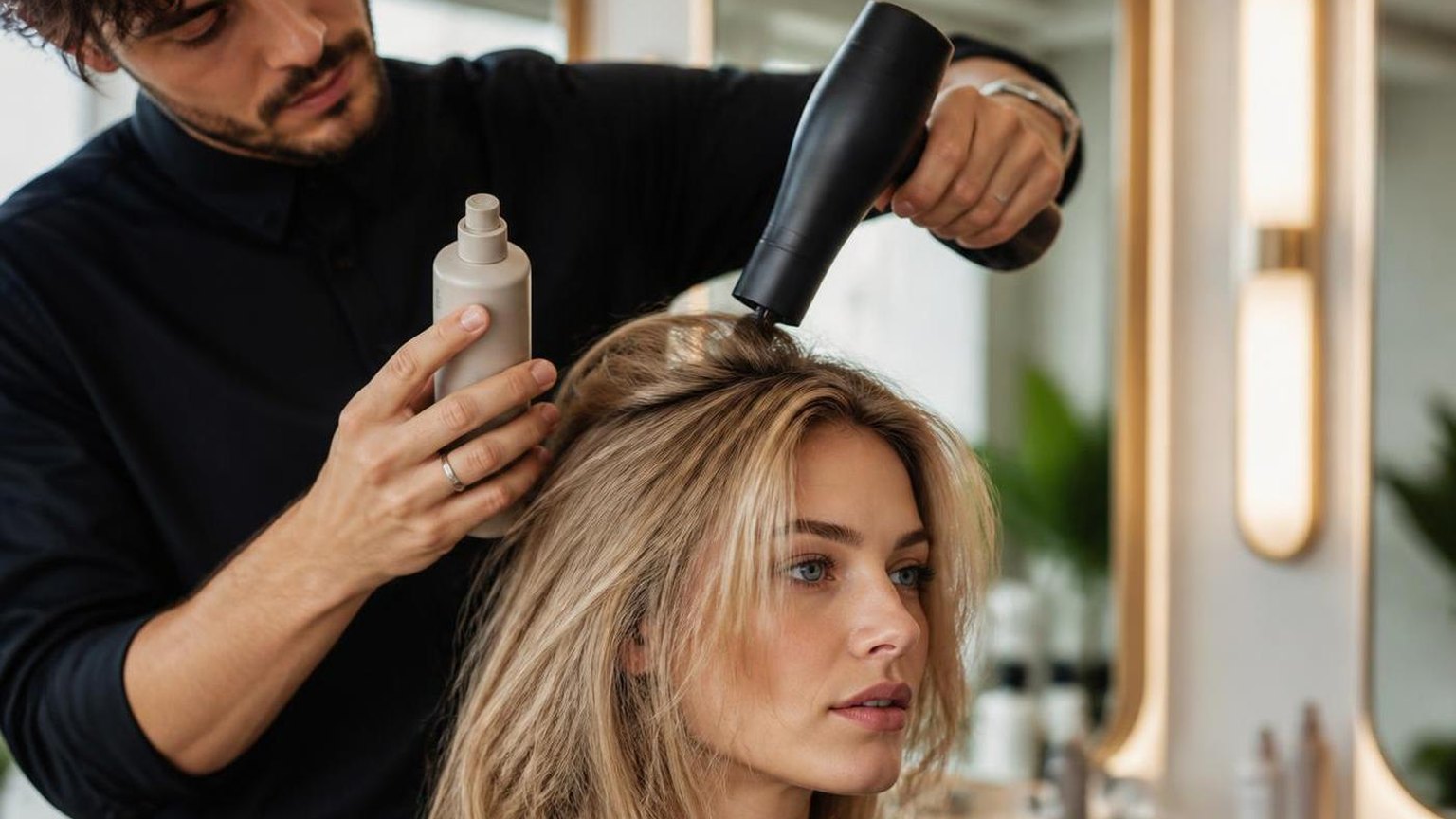 Blow drying fine hair for volume that holds