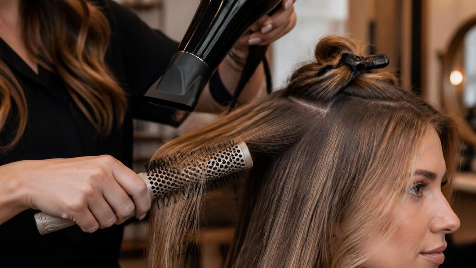 What a blowout is, and how it differs from a blow dry — shown step by step in this guide