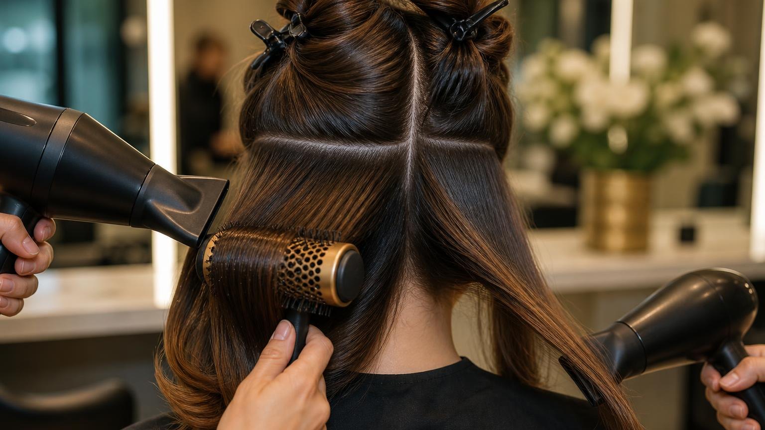 What a blowout is, and how it differs from a blow dry — shown step by step in this guide