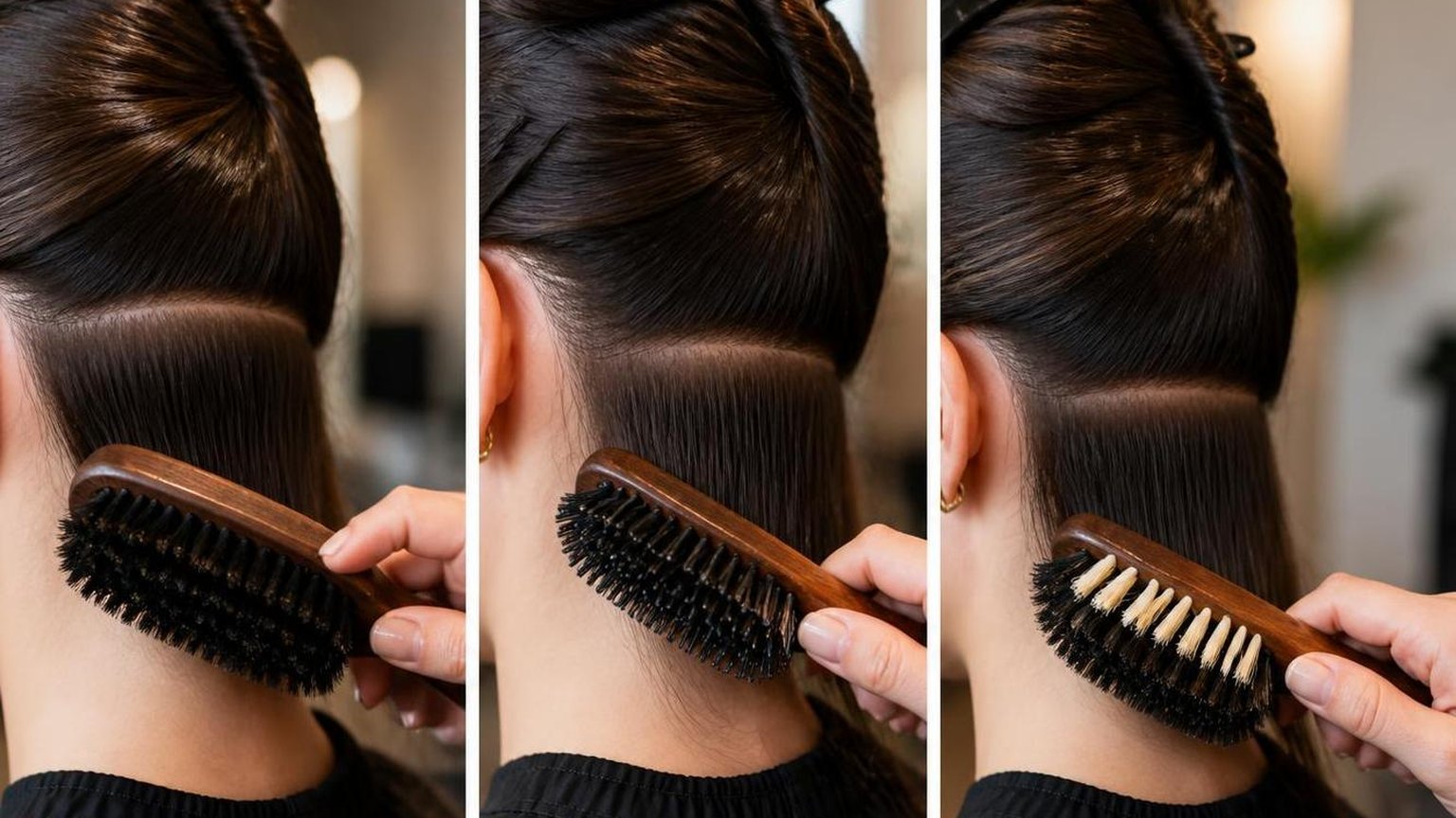 Boar, nylon or mixed — shown step by step in this guide