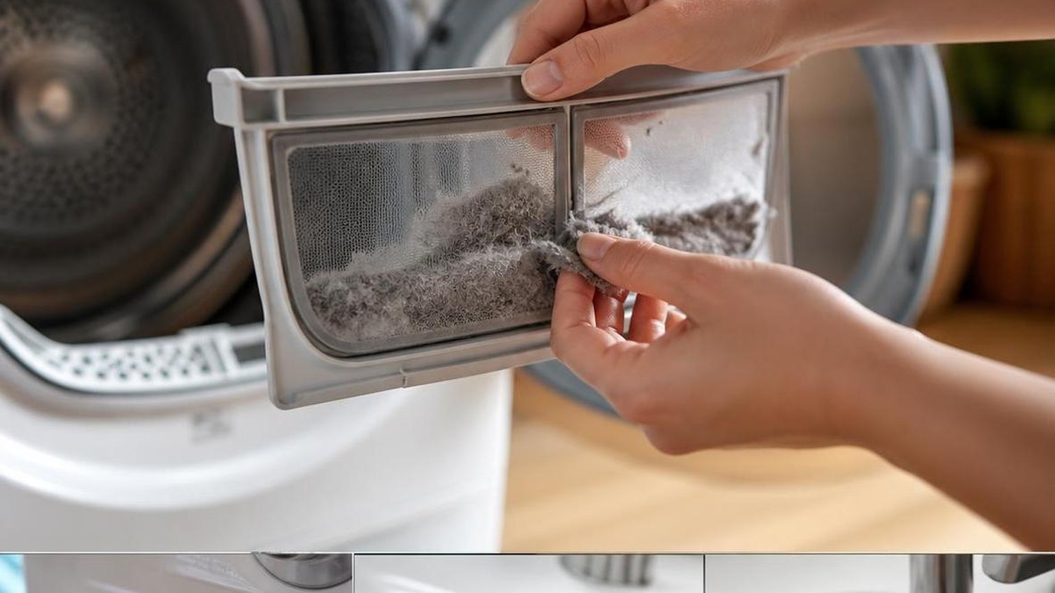 Cleaning a dryer filter, and how often it needs it — shown step by step in this guide