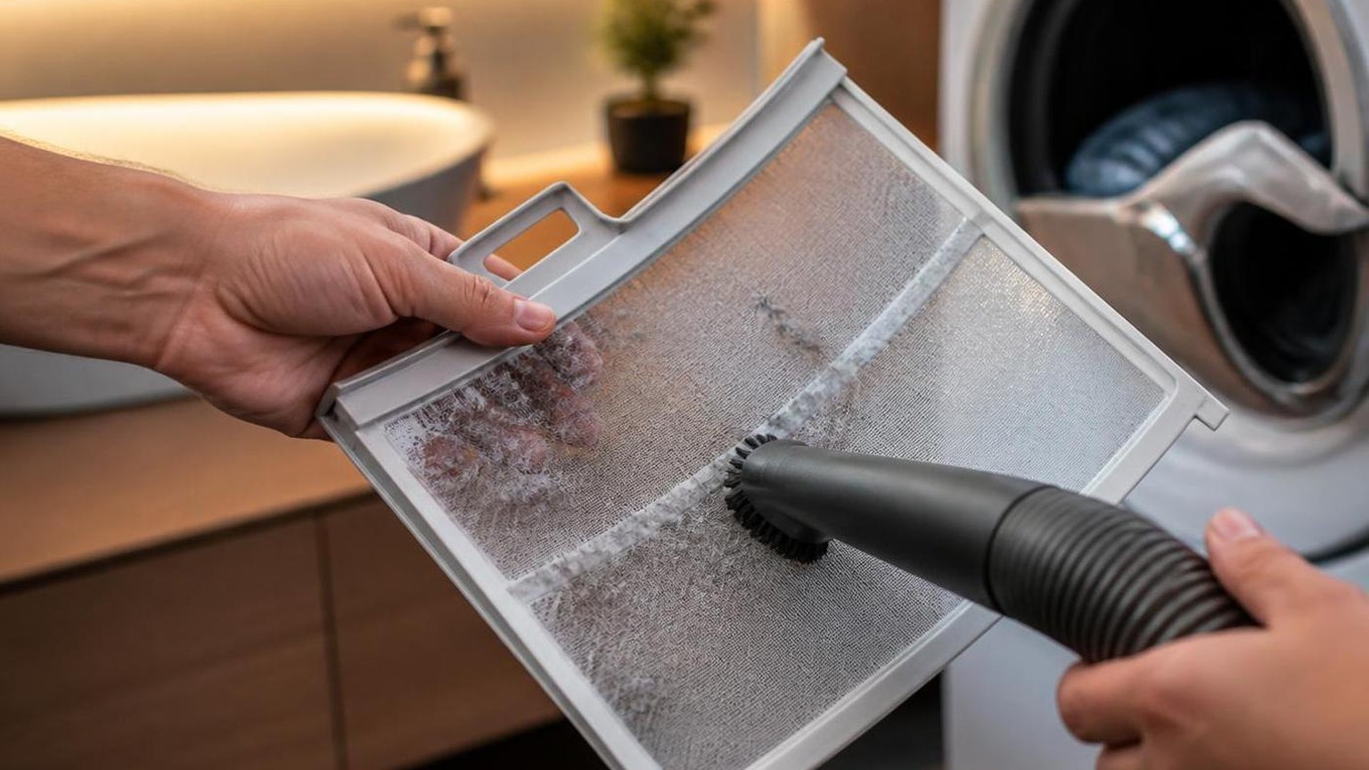 Cleaning a dryer filter, and how often it needs it — shown step by step in this guide