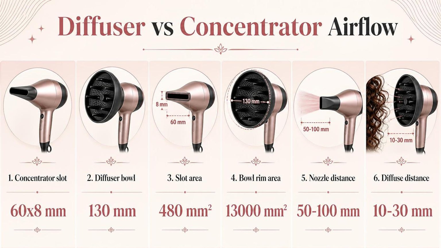 Diffuser vs Concentrator Airflow — the key figures from this guide at a glance