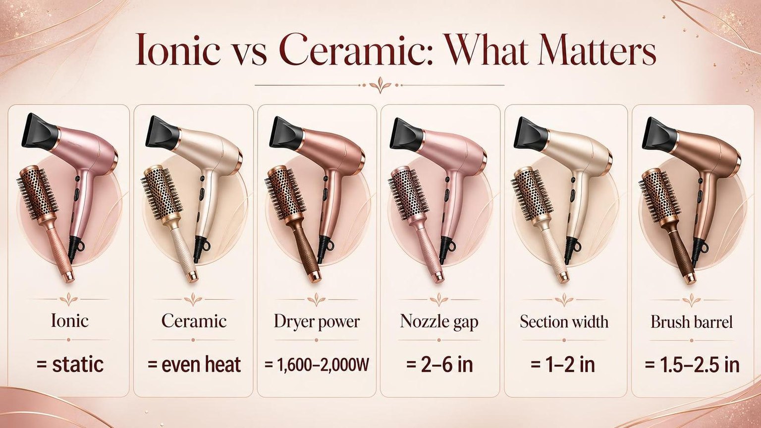 Ionic vs Ceramic: What Matters — the key figures from this guide at a glance