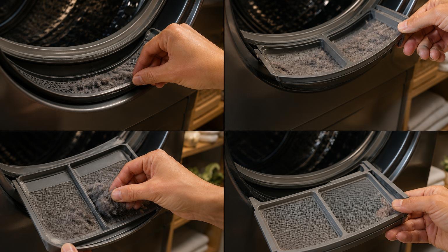 How often a dryer filter needs clearing — shown step by step in this guide