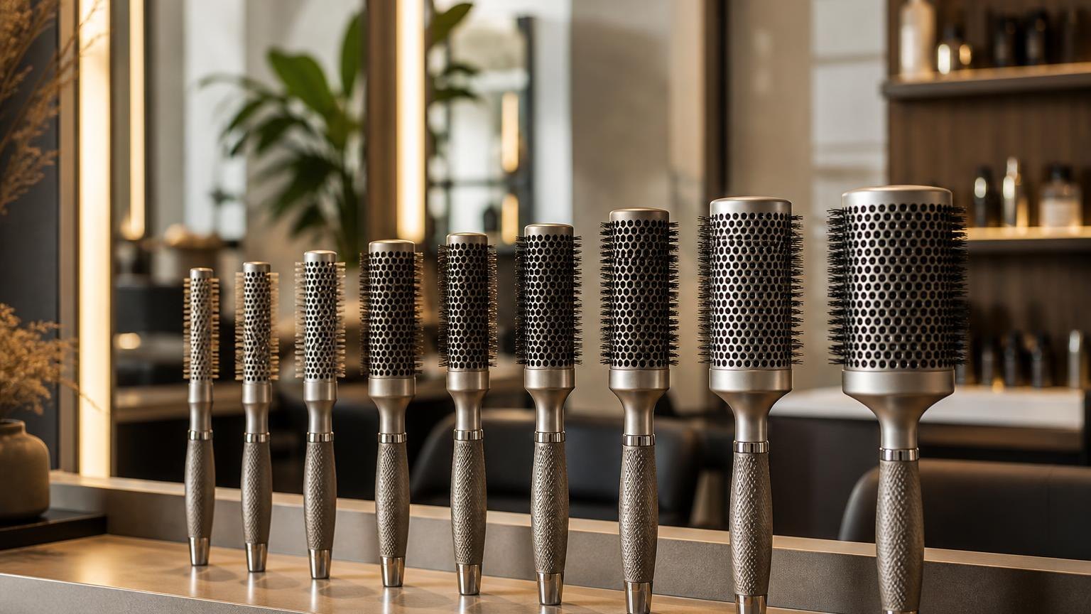 Round brush diameter, by hair length