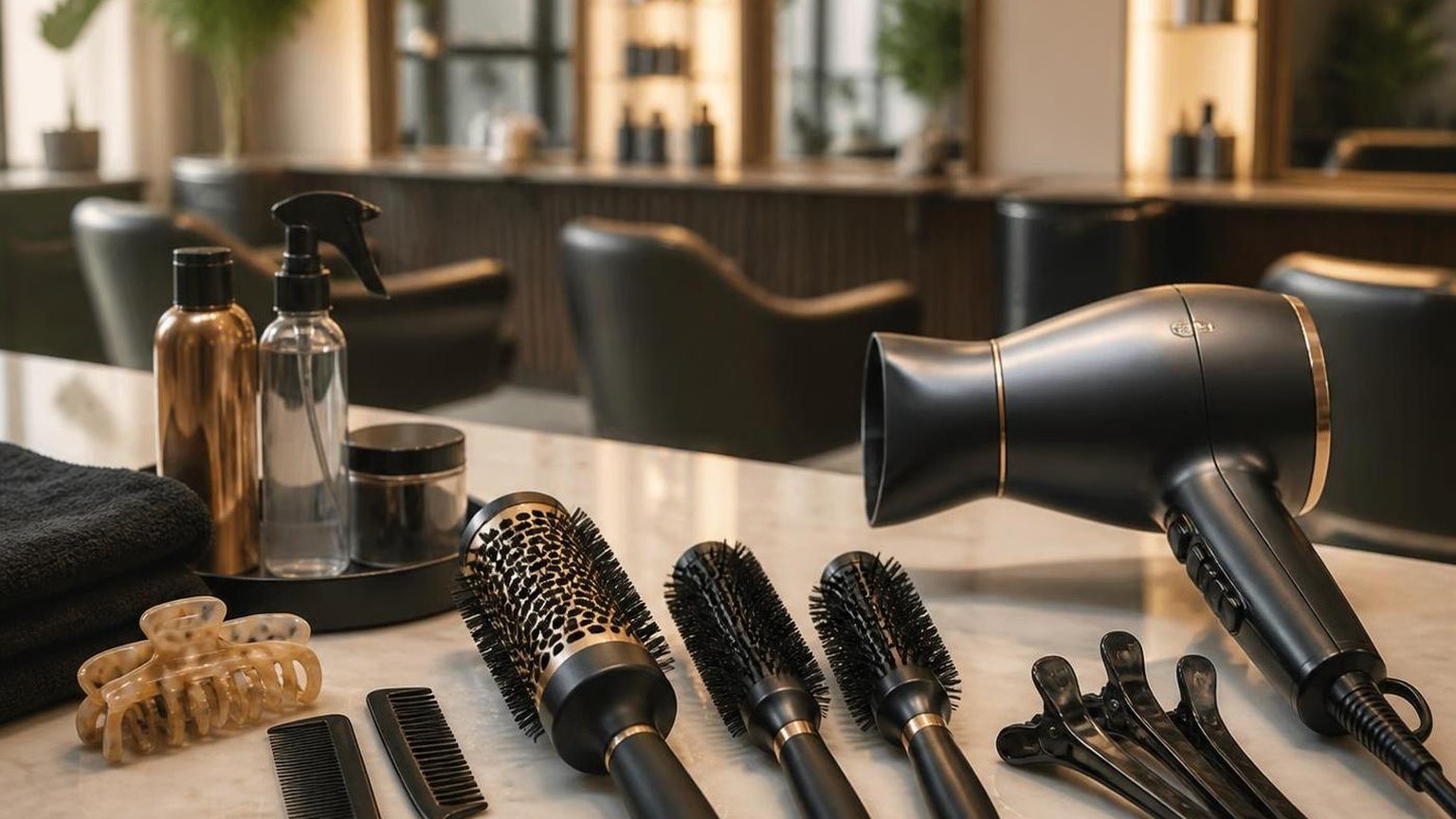 Safe heat settings for a blow dry, by hair type — shown step by step in this guide