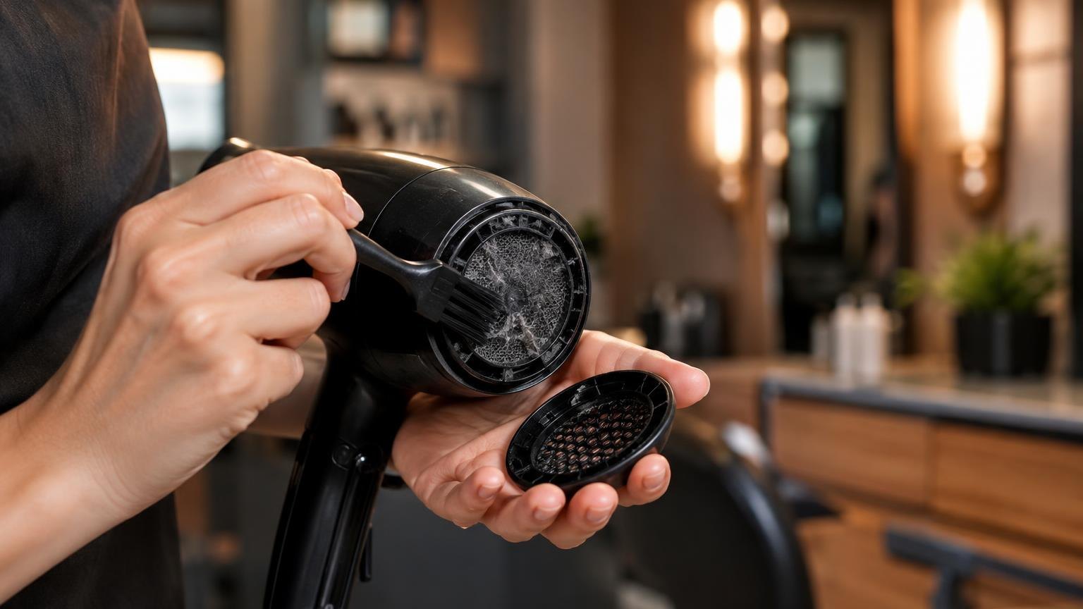Close-up of hair texture and shine under soft daylight, in a working salon