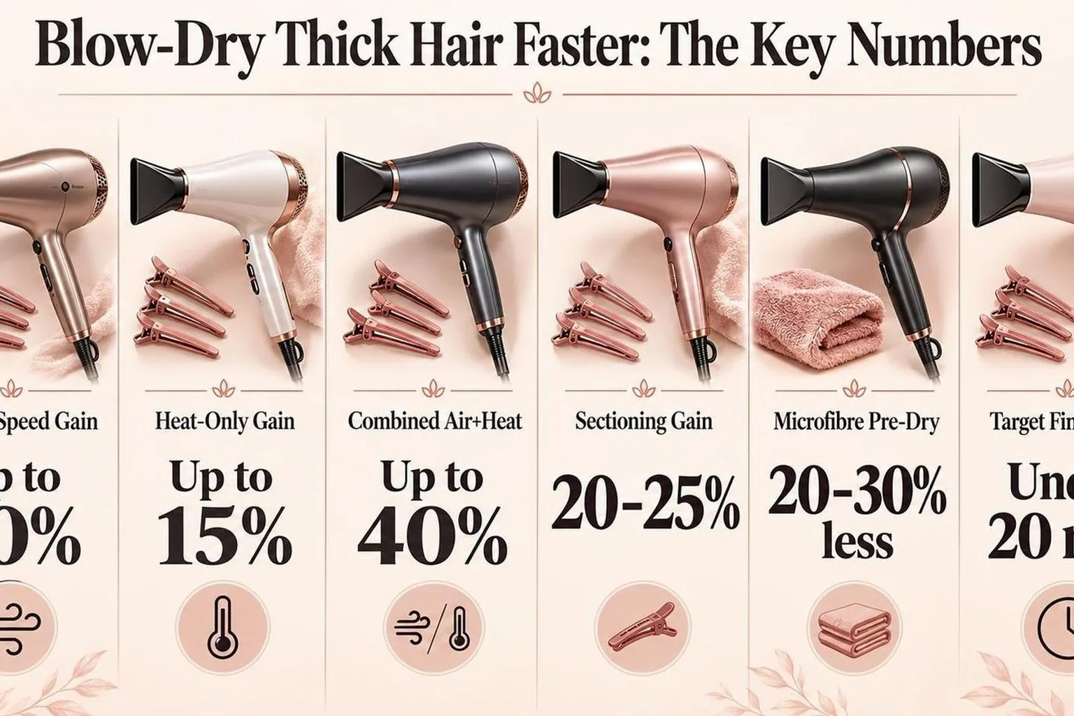 Blow-Dry Thick Hair Faster: The Key Numbers — the key figures from this guide at a glance