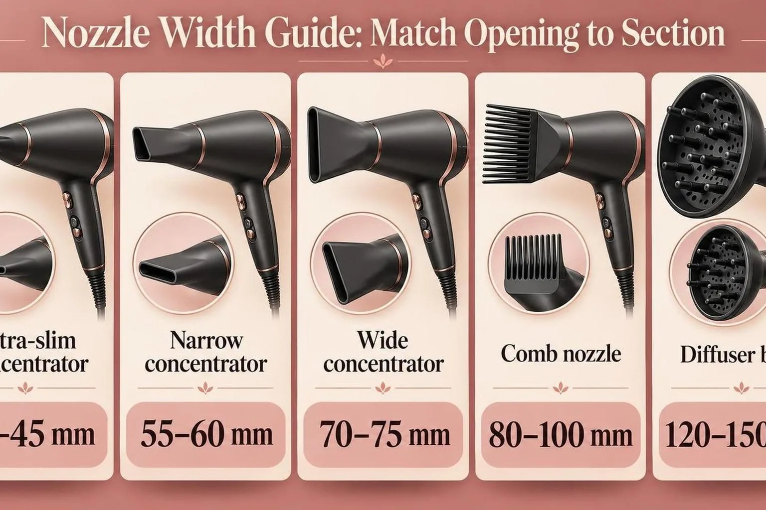 Nozzle Width Guide: Match Opening to Section — the key figures from this guide at a glance