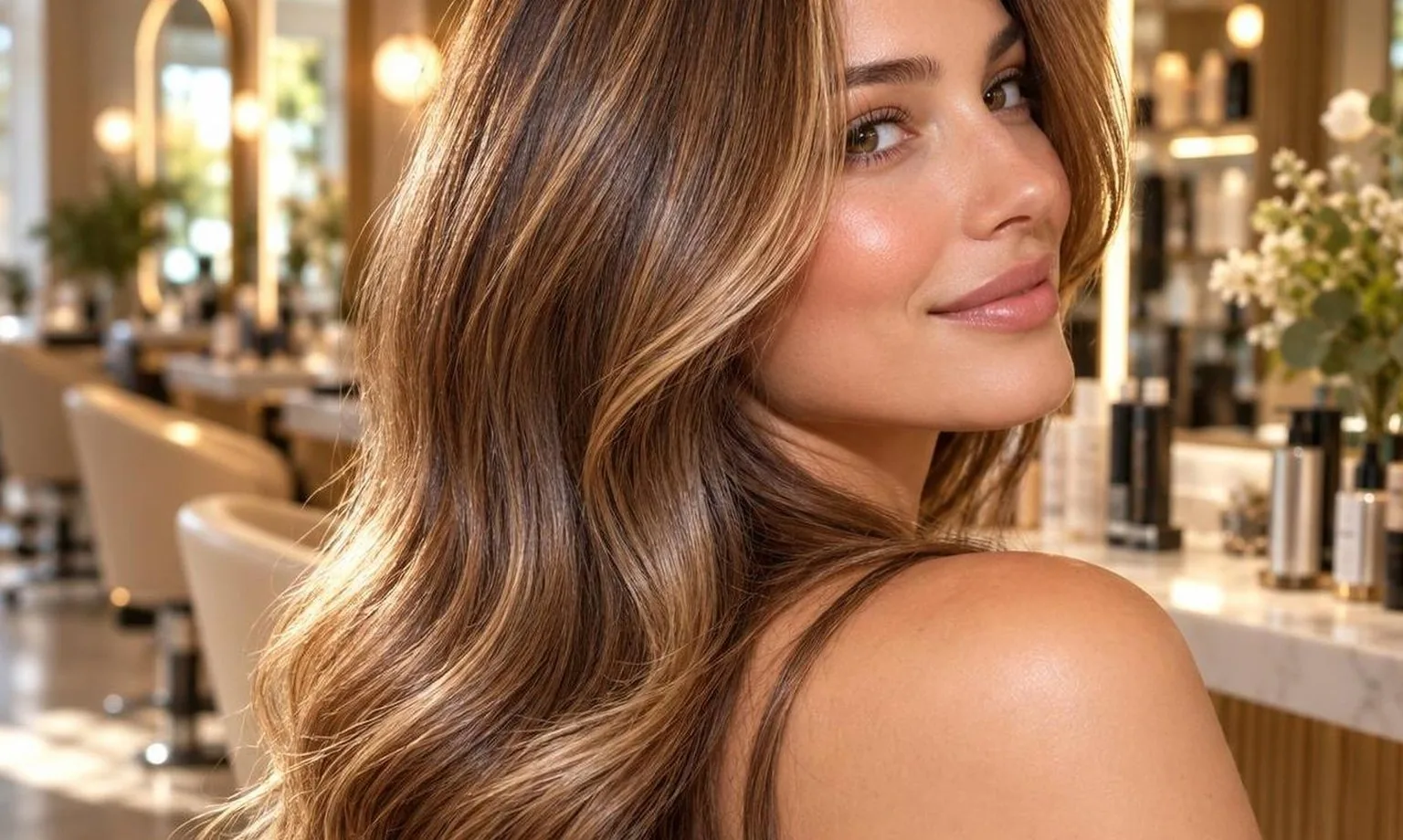 Close-up of hair texture and shine under soft daylight, in natural daylight