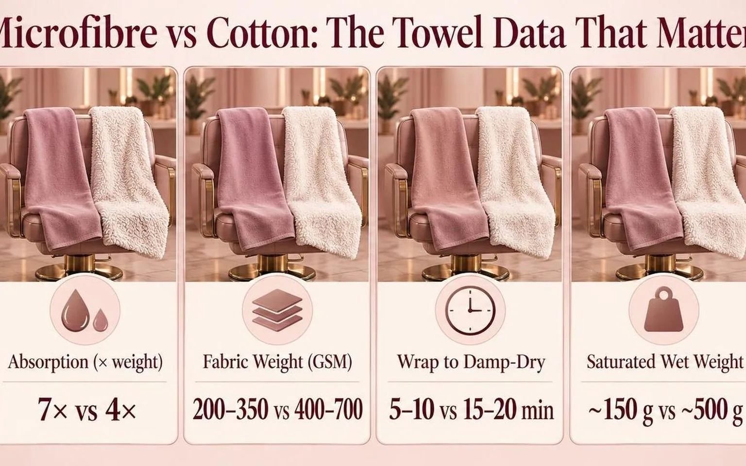 Microfibre vs Cotton: The Towel Data That Matters — the key figures from this guide at a glance