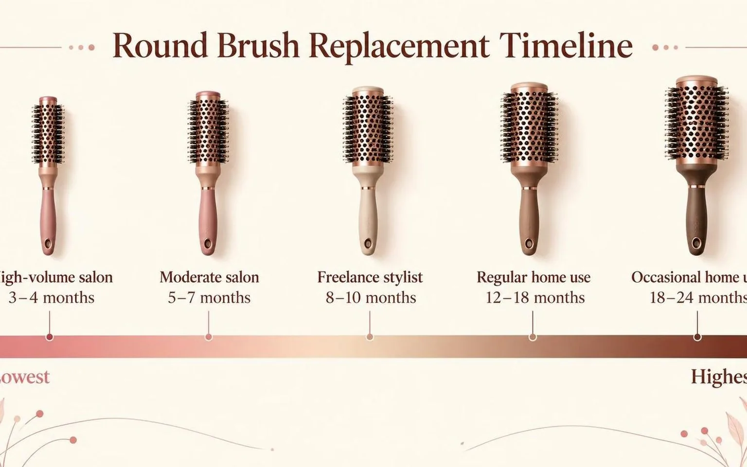 Round Brush Replacement Timeline — the key figures from this guide at a glance